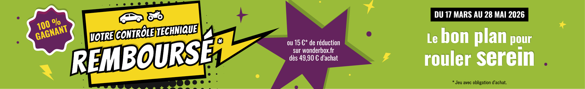 Grand jeu concours contrôle technique 100% gagnants DEKRA et NORISKO